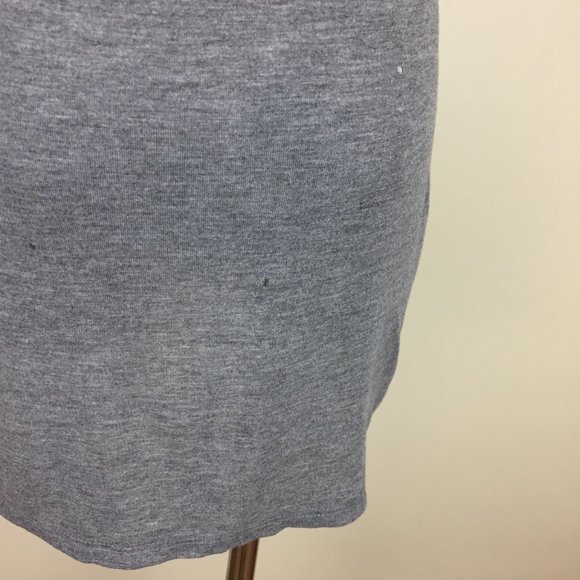 VINCE Gray Jersey Black Silk Trim Colorblock Slit Hem Sleeveless High Neck Top - Picture 14 of 15